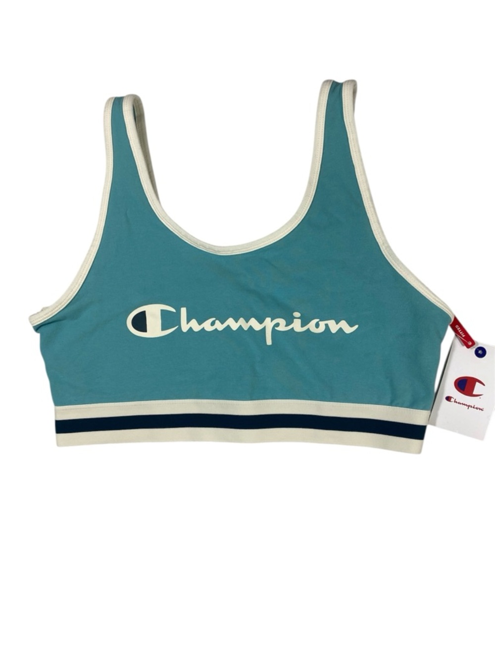 Champion Sports Bra XL Teal Blue Logo Racerback Athletic